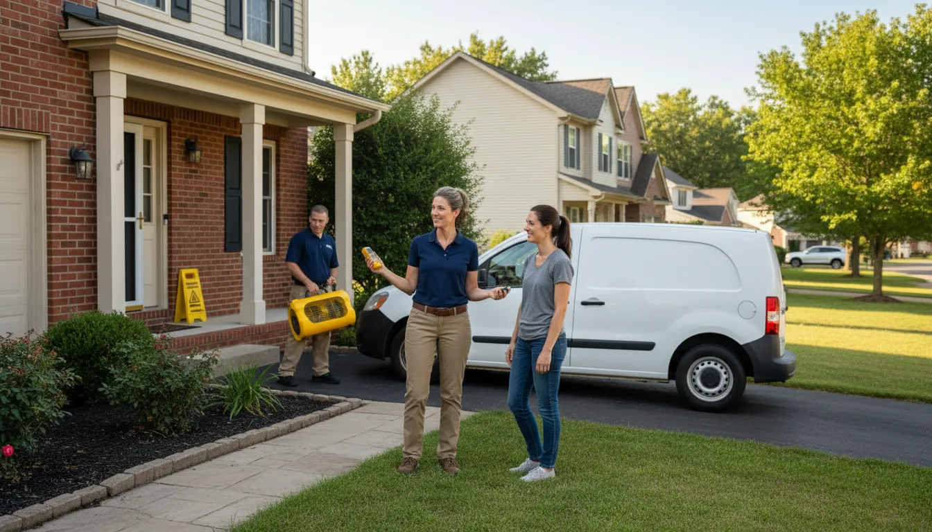 Residential water damage restoration in Donnellson, IL